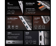 Axagon HMC-KB-US USB-C 5Gbps KEYBOARD (US) 9in1 hub - 1485463 - zdjęcie 10